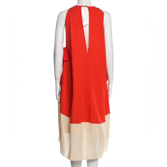MARC JACOBS Silk Midi Orange & Cream Colorblock Tent Dress US XS/S - Picture 5 of 15